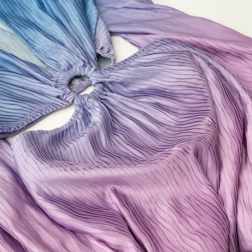 SIMKHAI Jaelynn Ombre Purple Ombre Satin Dress - Picture 8 of 11